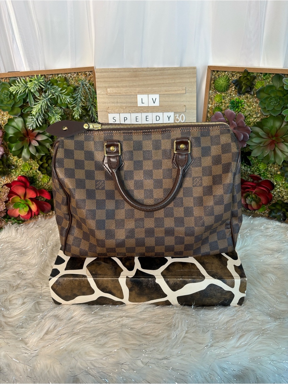 Authentic Louis Vuitton Brown Damier Ebene Speedy 30 Fair Condition - Picture 3 of 17